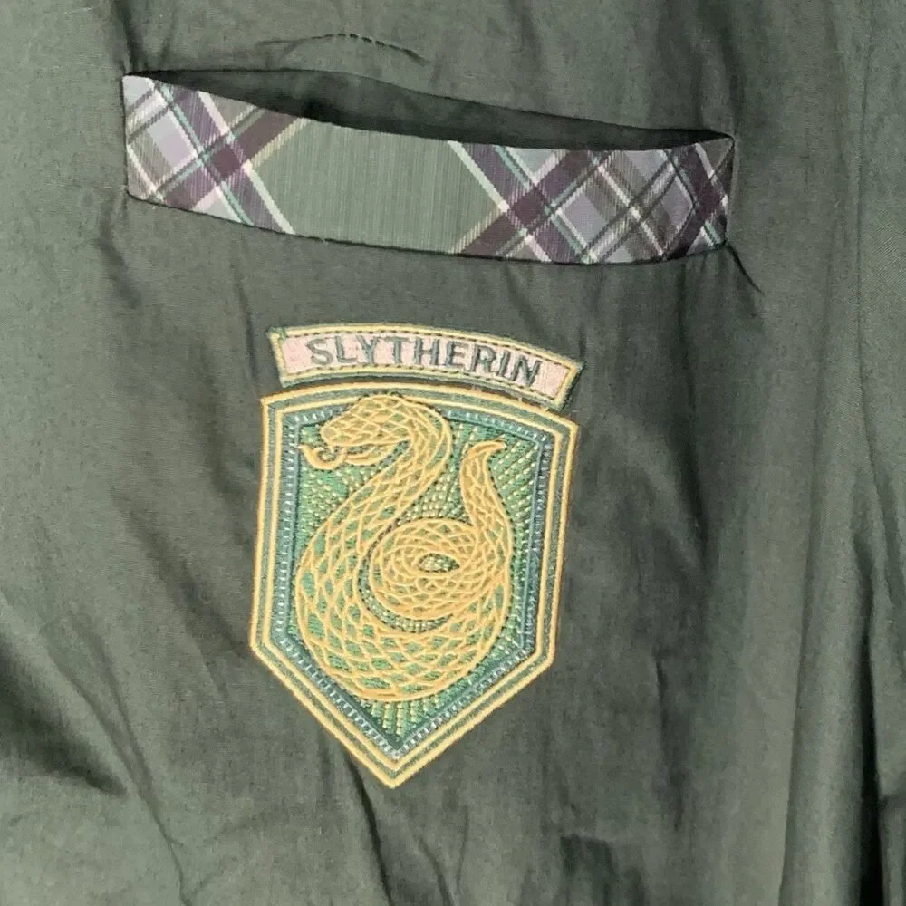 NWT Universal Harry Potter Slytherin Green Oxford Button Shirt Flip Cuff XXL